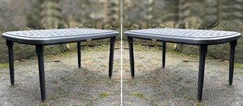 A Set Of Two Cast Aluminum Cocktail Tables By Hampton Bays