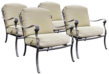 A Set Of 4 Cast Aluminum Arm Chairs By Hampton Bay