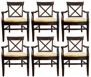 A Set Of 6 Dining Chairs By Pottery Barn With Custom Cushions