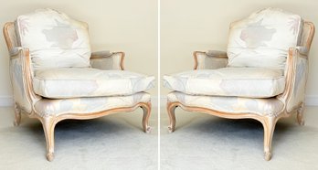 A Pair Of Vintage Country French Bergeres By The Century Chair Company