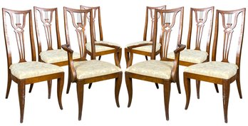 A Set Of 8 Vintage Mid Century Walnut Dining Chairs