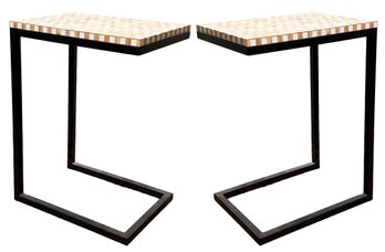 A Pair Of Modern 'C' Tables - Wonderful For A Sofa Or Chair