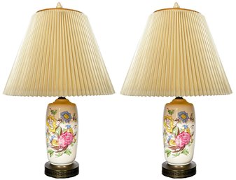 A Pair Of Vintage Chinoiserie Table Lamps