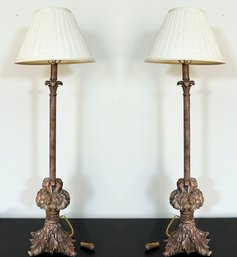 A Pair Of Metal Accent Lamps