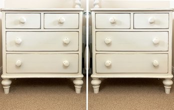 A Pair Of Painted Wood Nightstands By Lexington Furniture