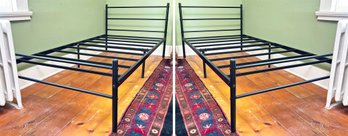 A Pair Of High Quality Modern Metal Twin Bed Frames