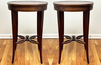 A Pair Of Vintage Heirloom Mahogany Side Tables, C. 1940's