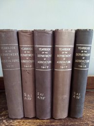 1910's Yearbook Of The Department Of Agriculture Five Volumes Years 1911, 1913, 1917 (2),  And 1918