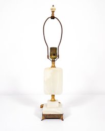 Vintage Alabaster Brass Lamp