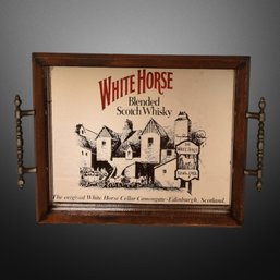 White Horse Glass Advertising Tray Sign