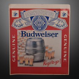 Budweiser Kegs To Go Cardboard Store Advertisement Standee