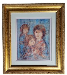 Edna Hibel (1917-2014) Signed Limited Edition Lithograph Titled Alexis And Her Children With COA