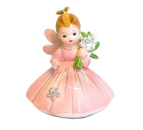 Rare Vintage 1950s Collectible Josef Originals Porcelain Pink Garden Fairy Doll Signed