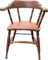 Distressed American Firehouse Armchair- Circa Mid 1800's