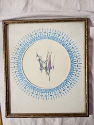 Vintage Abstract Art Deco Art Work Measurements Are In The Pictures