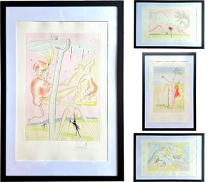 SALVADOR DALI's Le Bestiaire De La Fontaine Dalinise, 12 ORIGINAL ETCHINGS, EACH SIGNED AND NUMBERED BY DALI