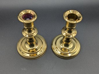 Pair Of Brass Candlesticks By  Baldwin