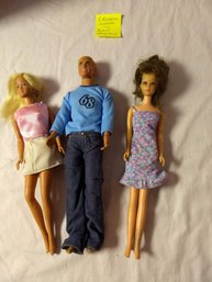 Two Vintage Barbie's Made In Japan And One Ken - Made In Hong Kong