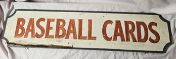 Vintage Baseball Cards Sign 3 Feet Long
