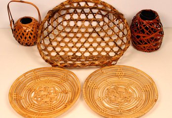 COLLECTION OF HANDMADE WOVEN BASKETS