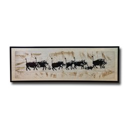Batik Of Wild Boar -Framed Behind Acrylic Unsigned
