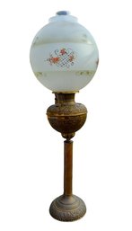Antique Victorian B&H Bradley & Hubbard Ornate Brass Parlor Oil Lamp