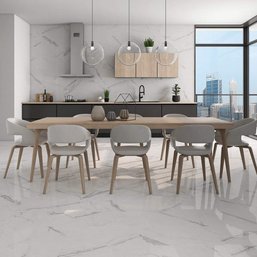 Bianco Venatino Marble Tile 18x18'