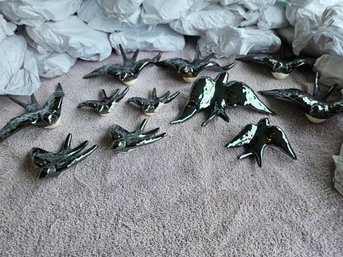 45 Chimney Swift Figurines Two Sizes, Made In Portugal