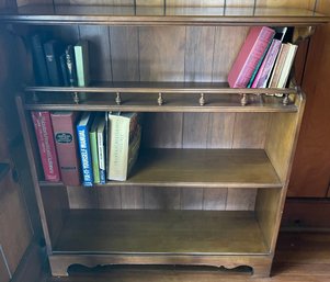 Lot #2 All Wood Vtg Bookcase 38' X 36' X 10-1/2'- A Few Minor Scratches- Solid! (books Not Included)