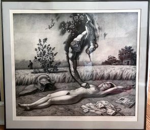 1983 Mark Spencer  Framed' Thirst For Tender' Lithograph Edition 32/75 Pencil Signed 26' X 24'