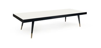 Mid-century Black And White Laminate Coffee Table/bench