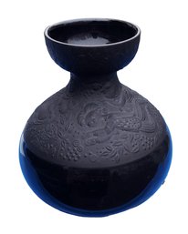 Vintage Mid Century Bjorn Wiinblad For Rosenthal Matte Noire Black Porcelain Vase