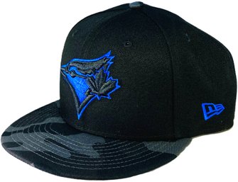 New Era Toronto Blue Jays Snapback Baseball Cap (Black/blue/camo Brim) (NEVER WORN)