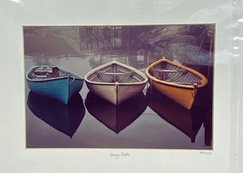 Norman Kenneally Framed Photography'herring Boats' , Signed On Back