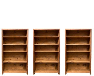 Trio Of Tall Pine Shelves