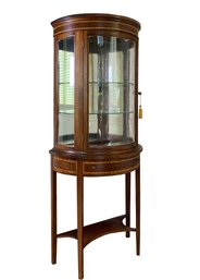 Glass Bowfront Inlaid Curio Cabinet