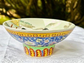 19th Century Bowl  Qing Yongzheng Mark  6 Character Bright Colors 5.5' Diameter 3' HeightREAD DESCRIPTION)
