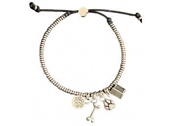 Lux And Bond Westport, CT Fine Jewelry Store Sterling 4 Charms Dog Lover's Bracelet Adjustable Pull String