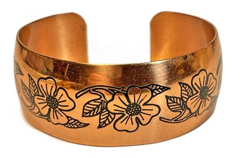 Fine Copper Cuff Bracelet Dogwood British Columbia