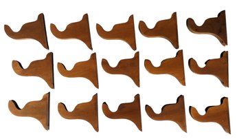 Lot Of 15 Unfinished Wooden Curtain Rod Pole Brackets