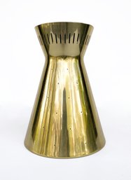 Mid-century Brass Pierced Doublecone Flush Mount Light By Lightolier - 1 Of 3