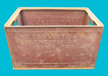 Very Rare Antique Circa 1900 THE CONNECTICUT BREWERIES Co Bridgeport CT Steel 24 Bottle Shipping Crate