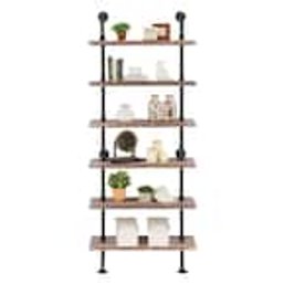 6 Tier Brown Distressed Display Shelf  -  New In Box