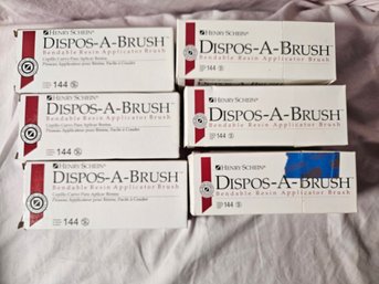 Lot Of Dispos-A-Brush 5 Full Boxes Of 144 Brushes And One Box Has 3 Bundles Instead Of 4