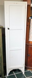 Cute Vintage 1930s / 1940s White Hoosier Tall Narrow Storage Cabinet - Very Nice Vintage Cabinet - White !