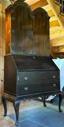 Antique Walnut Secretary Desk With Gorgeous Original Hardware