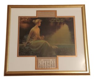 Antique 1918 WWI Era Framed 'The End Of The Perfect Day' Advertising Calendar Modern Boot Shop New Britain Ct