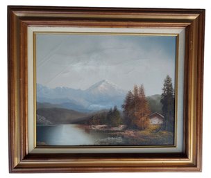Signed Campbell Landscape With Figures Oil Painting