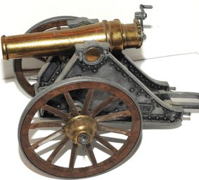 Large Mortero 1895 Metal & Brass Cannon  With Workable Gears  15 Inches Long