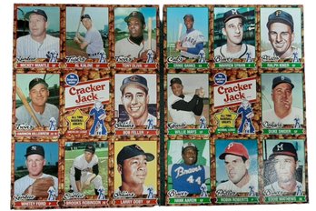 1982 Cracker Jack All Time Greats Uncut Baseball Card Sheets Includes Aaron Mays Mantle